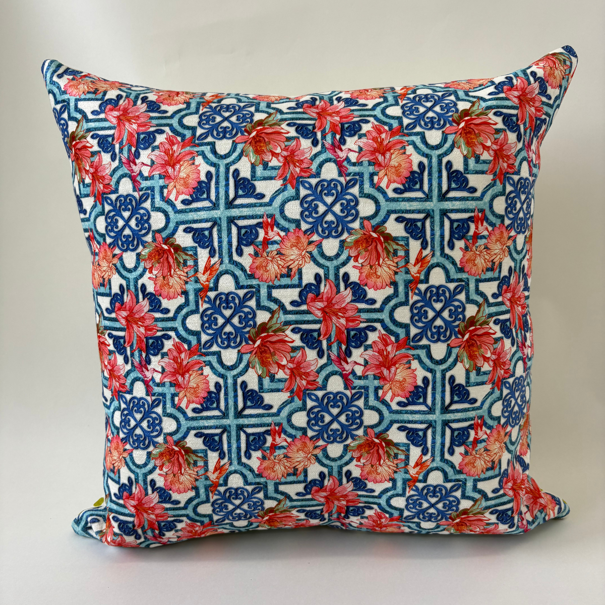 Mosaic Garden/Gold Confetti Dot Combo Pillow Cover
